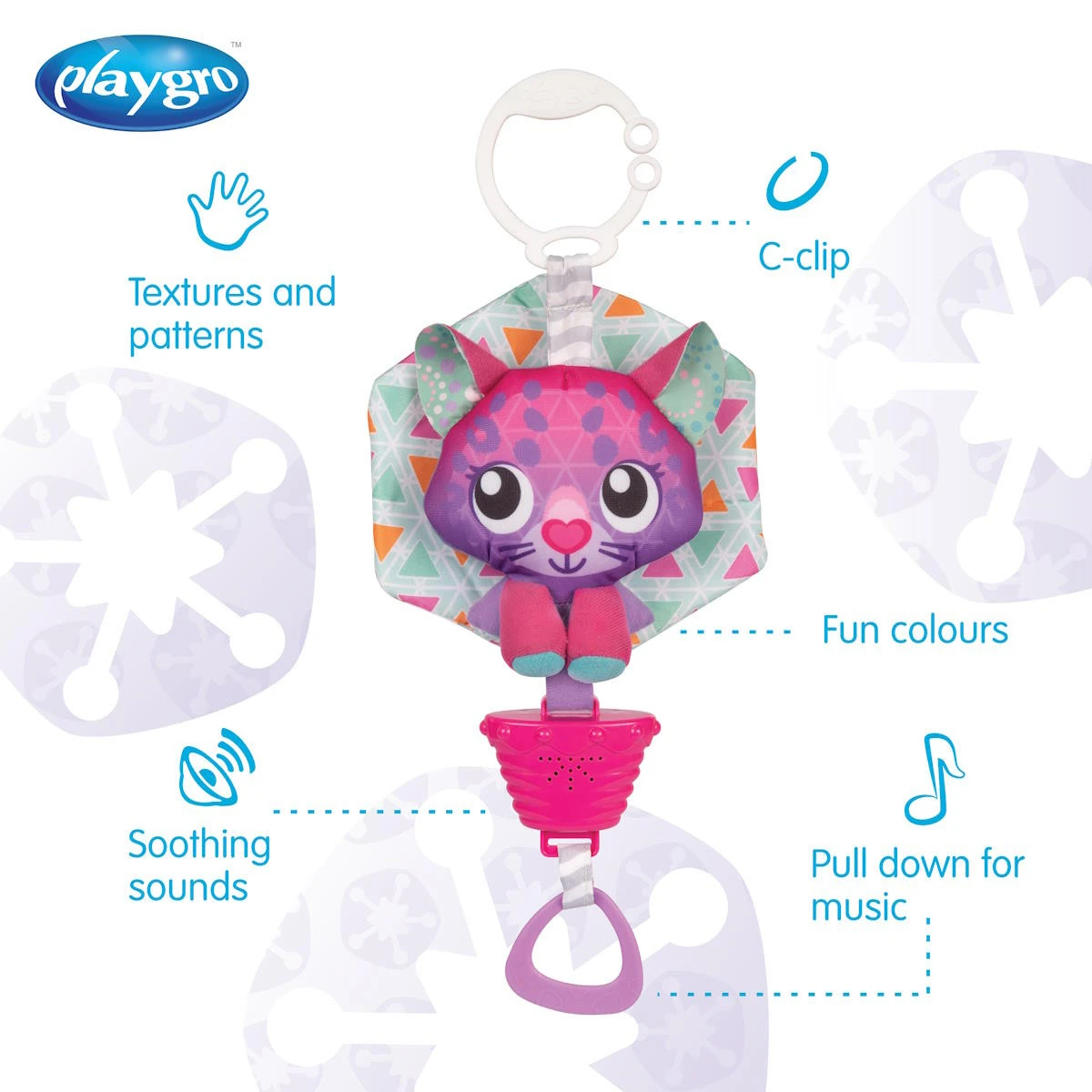 Playgro Musical Polar Pals Cat Muziekdoosje P0188321 Playgro Musical Polar Pals Cat Muziekdoosje P0188321 -babybenodigdheden 0188321 polar pals musical pullstring arctic cat feature image