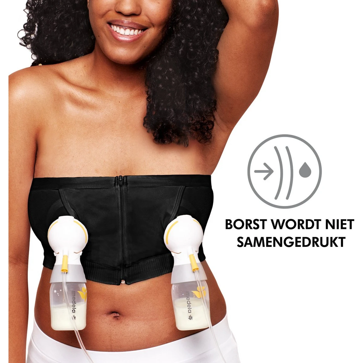 Medela Hands-Free Kolf BH Zwart Maat L 101043802 Medela Hands-Free Kolf BH Zwart Maat L 101043802 -babybenodigdheden