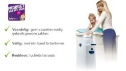 Luieremmer DiaperChamp Large Silver 4031 -babybenodigdheden 15296 15295 diaperchamp 4