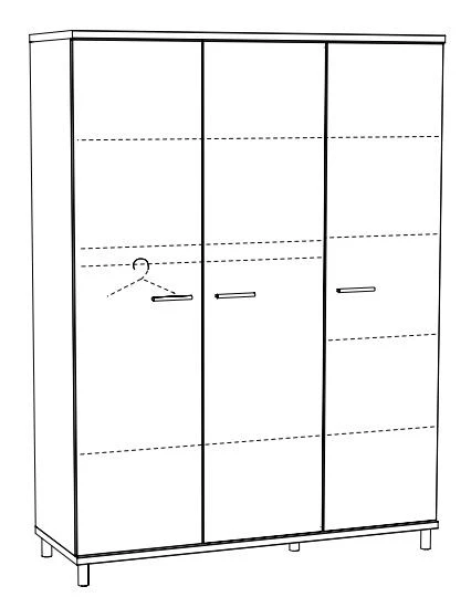 3-Deurskast Naomi NAOK3 3-Deurskast Naomi NAOK3 -babybenodigdheden 3