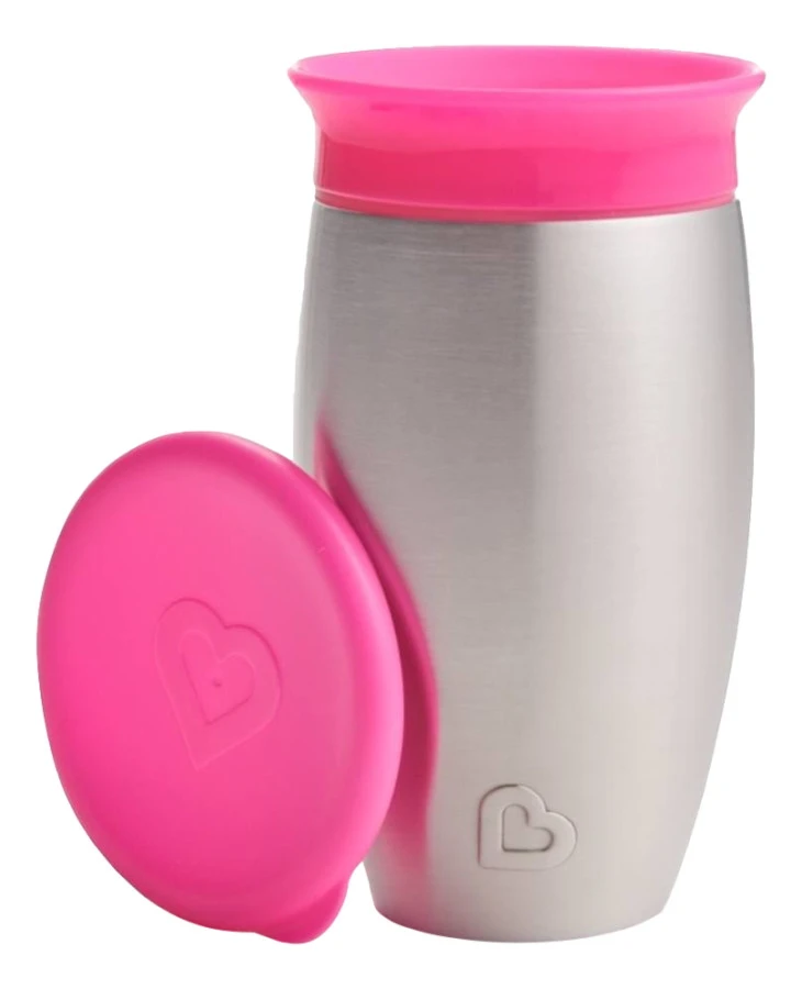 Munchkin Stainless Steel Miracle 360 Cup Roze Anti-Lek Beker 012370 div Munchkin Stainless Steel Miracle 360 Cup Roze Anti-Lek Beker 012370 Div -babybenodigdheden Munchkin Stainless Steel Miracle 360 Cup Roze Anti Lek Beker 012370 div .1