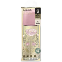 Suavinex Gold Large Flow Roze 360 Ml Silicone Fles SXSGX3080200 -babybenodigdheden Suavinex Gold Slow Flow Roze 360 ml Silicone Fles SXSGX3080200 3