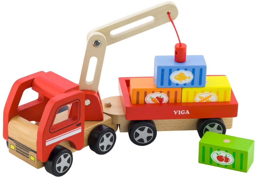 Viga Houten Kraanwagen 50690 Viga Houten Kraanwagen 50690 -babybenodigdheden Viga Houten Kraanwagen 50690 1