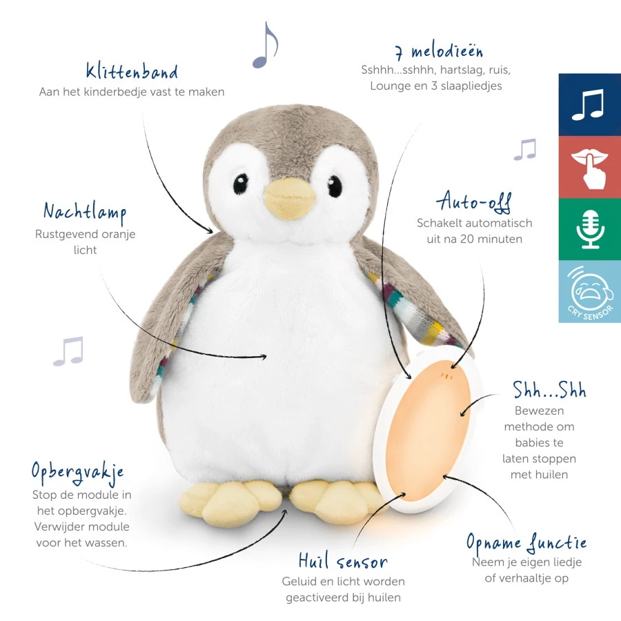 Zazu Phoebe de Pinguïn Ruis Slaaptrainer ZA-PHOEBE-01 Zazu Phoebe De Pinguïn Ruis Slaaptrainer ZA-PHOEBE-01 -babybenodigdheden Zazu Phoebe de Pinguin Ruis Slaaptrainer ZA PHOEBE 01 2