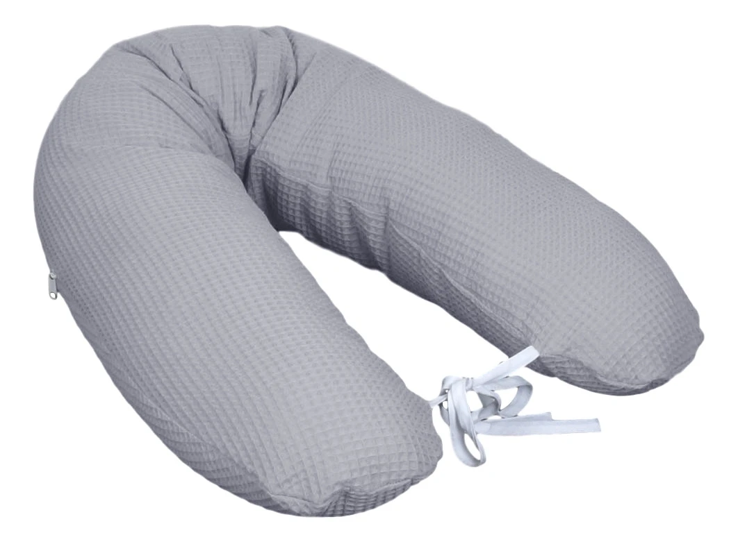 MamaLoes Amy Wafel Lichtgrijs Voedingskussen 63114 MamaLoes Amy Wafel Lichtgrijs Voedingskussen 63114 -babybenodigdheden amy wafel grijs voedingskussen