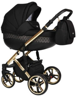 Baby Merc Faster 3 Black/Gold Limited Edition Kinderwagen Incl. Autostoel L143 -babybenodigdheden baby merc faster 3 black gold limited edition kinderwagen incl. autostoel