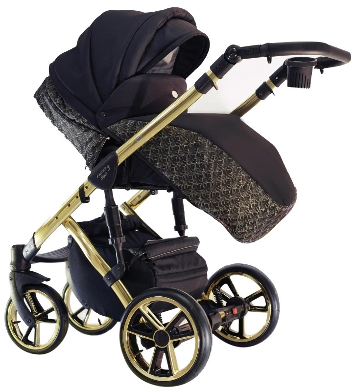 Baby Merc Faster 3 Black/Gold Limited Edition Kinderwagen Incl. Autostoel L143 -babybenodigdheden baby merc faster 3 black gold limited edition kinderwagen incl. autostoel 2