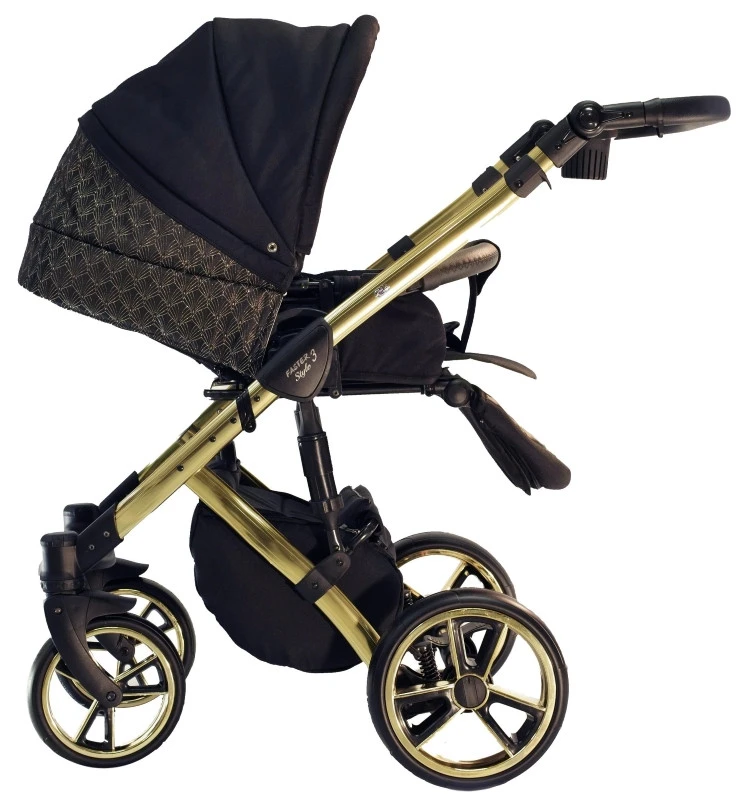 Baby Merc Faster 3 Black/Gold Limited Edition Kinderwagen Incl. Autostoel L143 -babybenodigdheden baby merc faster 3 black gold limited edition kinderwagen incl. autostoel 3