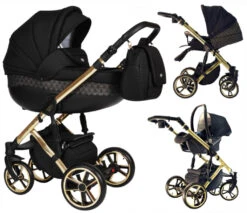 Baby Merc Faster 3 Black/Gold Limited Edition Kinderwagen Incl. Autostoel L143
