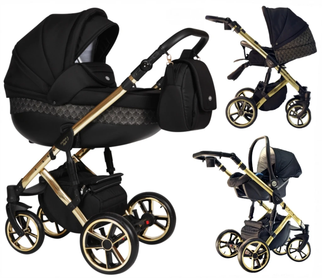 Baby Merc Faster 3 Black/Gold Limited Edition Kinderwagen Incl. Autostoel L143 -babybenodigdheden baby merc faster 3 black gold limited edition kinderwagen incl. autostoel 6