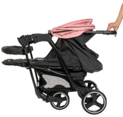Babygo Basket Pink Melange Wandelwagen Incl. Autostoel 64013 -babybenodigdheden babygo basket pink melange wandelwagen 6403 3