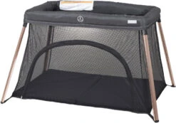 Babygo Dreams II Zwart/Rosegoud Campingbedje Incl. Bodemverhoger 4705 -babybenodigdheden babygo dreams ii zwart goud campingbedje incl. bodemverhoger 4705 2