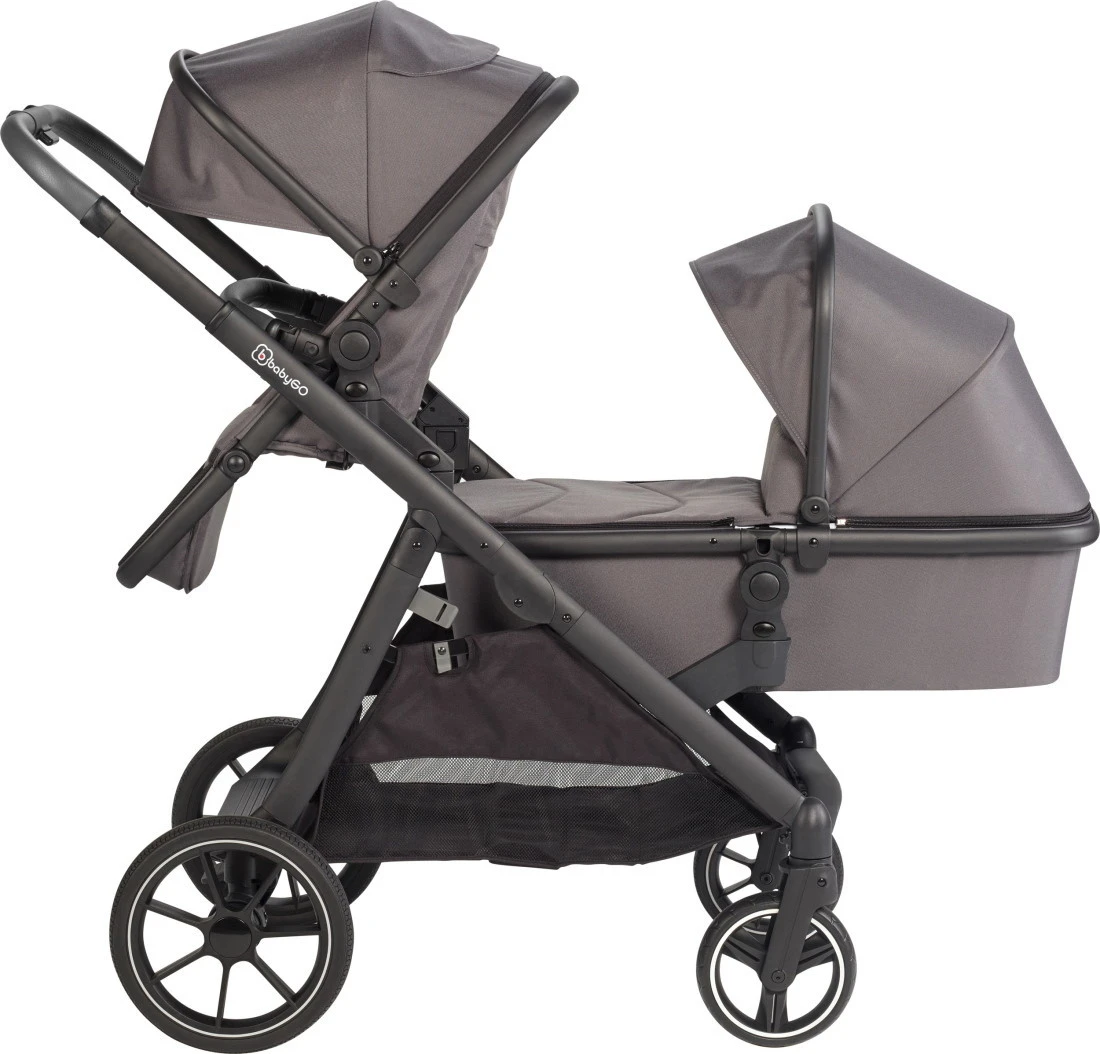 Babygo Duo Mega Grey Tandem Kinderwagen Incl. 2 Autostoelen 78001 Babygo Duo Mega Grey Tandem Kinderwagen Incl. 2 Autostoelen 78001 -babybenodigdheden babygo duo grey tandem kinderwagen 7801 3
