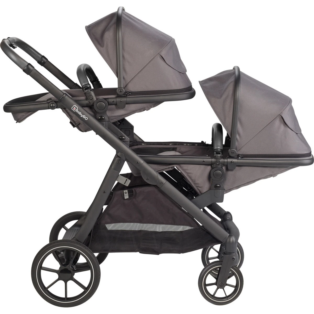 Babygo Duo Mega Grey Tandem Kinderwagen Incl. 2 Autostoelen 78001 Babygo Duo Mega Grey Tandem Kinderwagen Incl. 2 Autostoelen 78001 -babybenodigdheden babygo duo grey tandem kinderwagen 7801 5