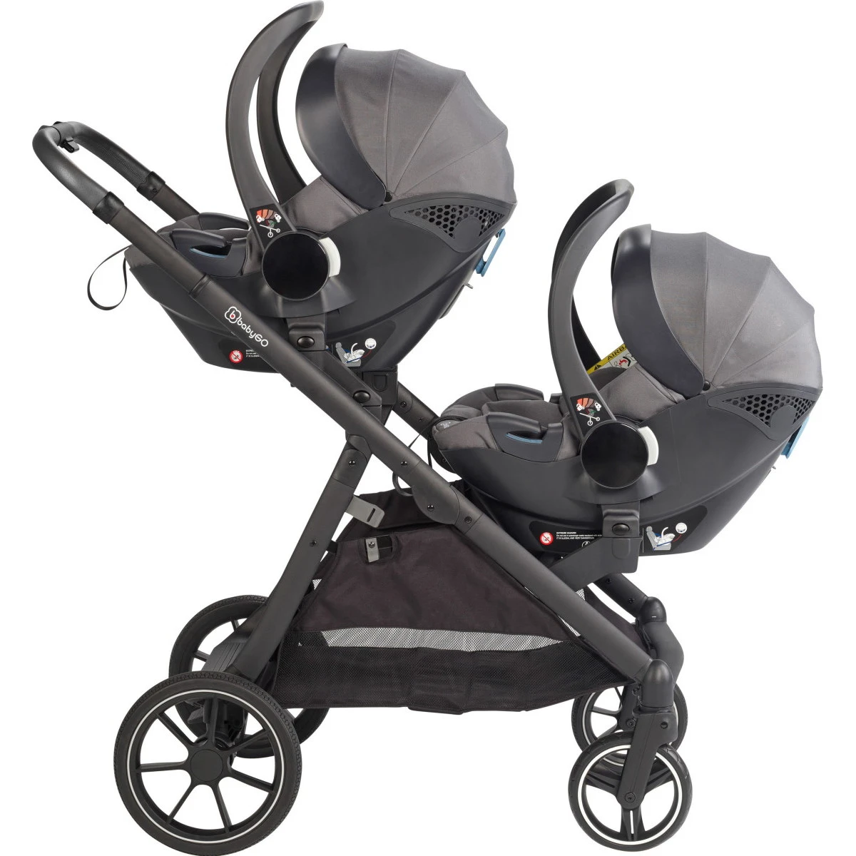 Babygo Duo Ultra Grey Tandem Kinderwagen Incl. 2 Autostoelen en 2 Ultrabase 780001 Babygo Duo Ultra Grey Tandem Kinderwagen Incl. 2 Autostoelen En 2 Ultrabase 780001 -babybenodigdheden babygo duo mega grey tandem kinderwagen incl. 2 autostoelen 78001 2 1