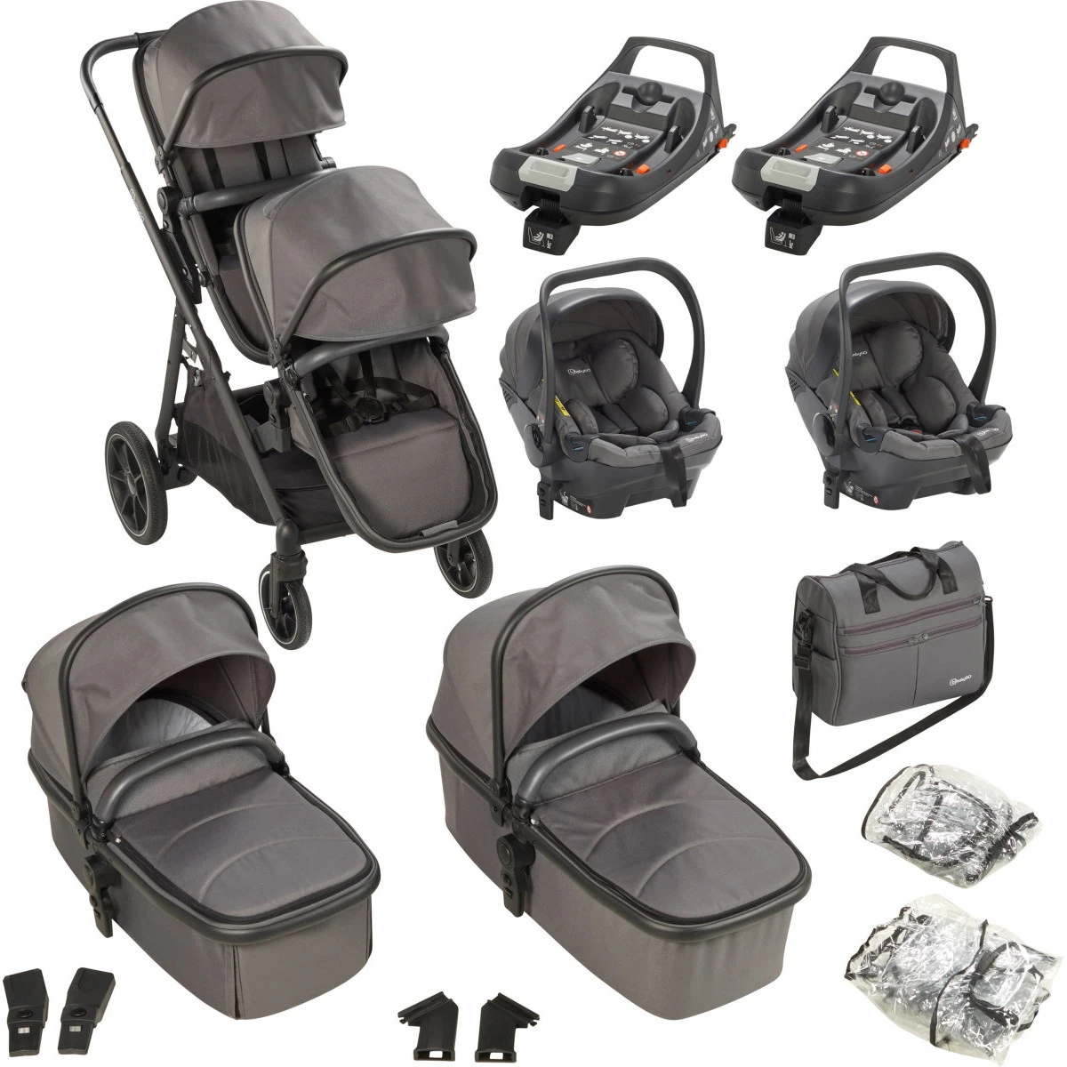 Babygo Duo Ultra Grey Tandem Kinderwagen Incl. 2 Autostoelen en 2 Ultrabase 780001 Babygo Duo Ultra Grey Tandem Kinderwagen Incl. 2 Autostoelen En 2 Ultrabase 780001 -babybenodigdheden babygo duo mega grey tandem kinderwagen incl. 2 autostoelen 78001 4