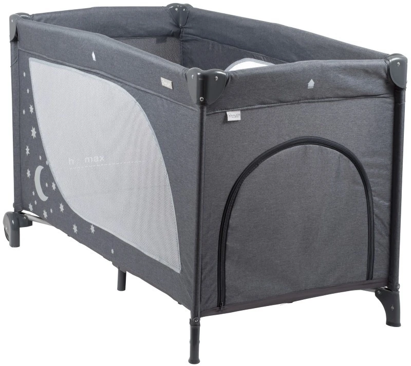 Babygo MoonStars Grey Melange Campingbed 4801 Babygo MoonStars Grey Melange Campingbed 4801 -babybenodigdheden babygo moonstars grey campingbed 2