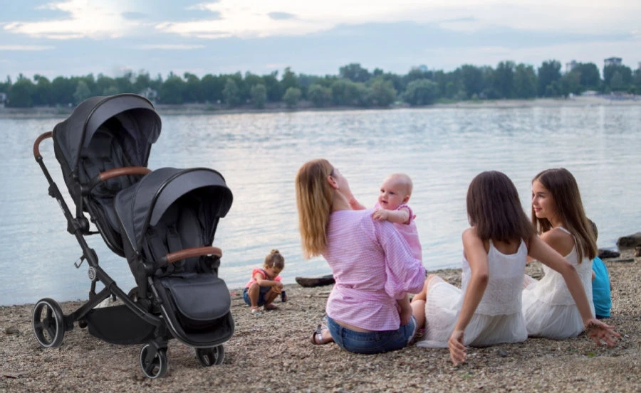 Babygo Twinner Blue Tandem Duowagen incl. 2 Autostoelen Babygo Twinner Blue Tandem Duowagen Incl. 2 Autostoelen -babybenodigdheden babygo twinner 2