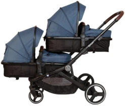 Babygo Twinner Blue Tandem Duowagen Incl. 2 Autostoelen