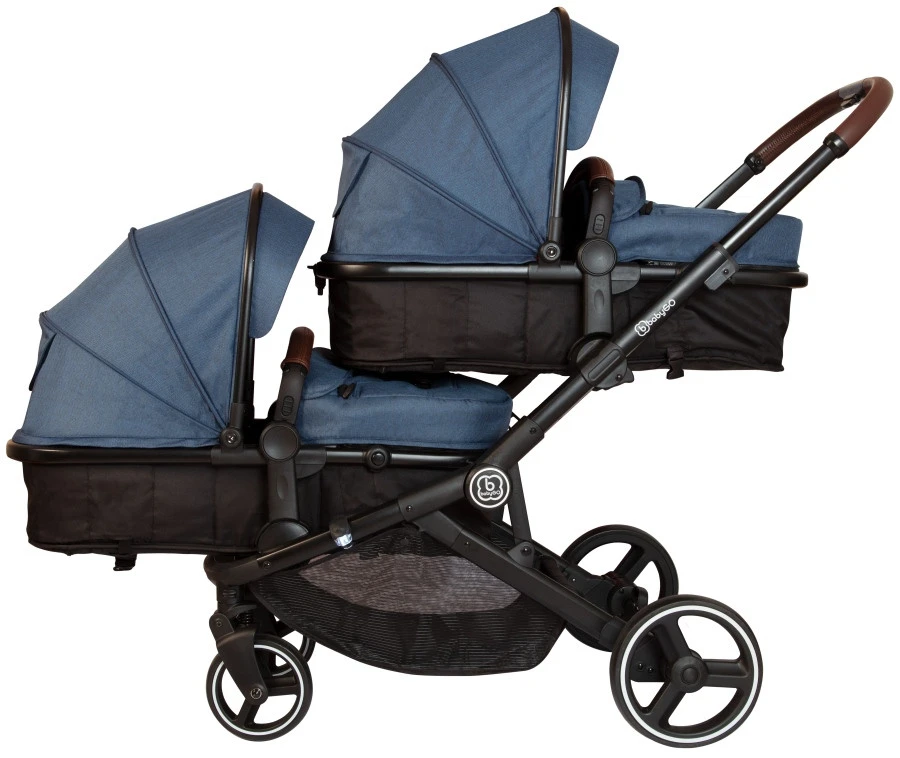 Babygo Twinner Blue Tandem Duowagen incl. 2 Autostoelen Babygo Twinner Blue Tandem Duowagen Incl. 2 Autostoelen -babybenodigdheden babygo twinner blue tandem duowagen 7502 3 1