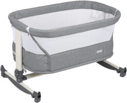 Babygo Vivaldi Grey Wieg Aan Bed 4651 -babybenodigdheden babygo vivaldi grey wieg aan bed 4651 1