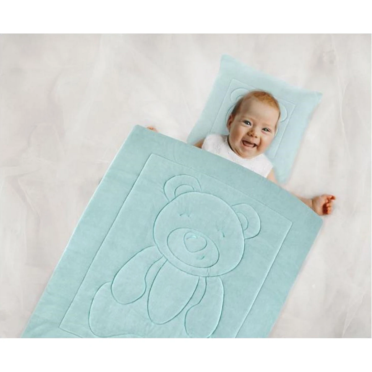 Babyjem Velvet Groen Dekentje met Kussen 664 Babyjem Velvet Groen Dekentje Met Kussen 664 -babybenodigdheden babyjem velvet groen dekentje met kussen 664 2