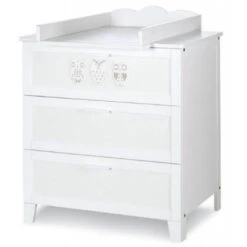 Babykamer Uil Wit: Ledikant, Commode En Open Kast -babybenodigdheden babykamer uil wit ledikant commode en 2 deurs kast 2 2