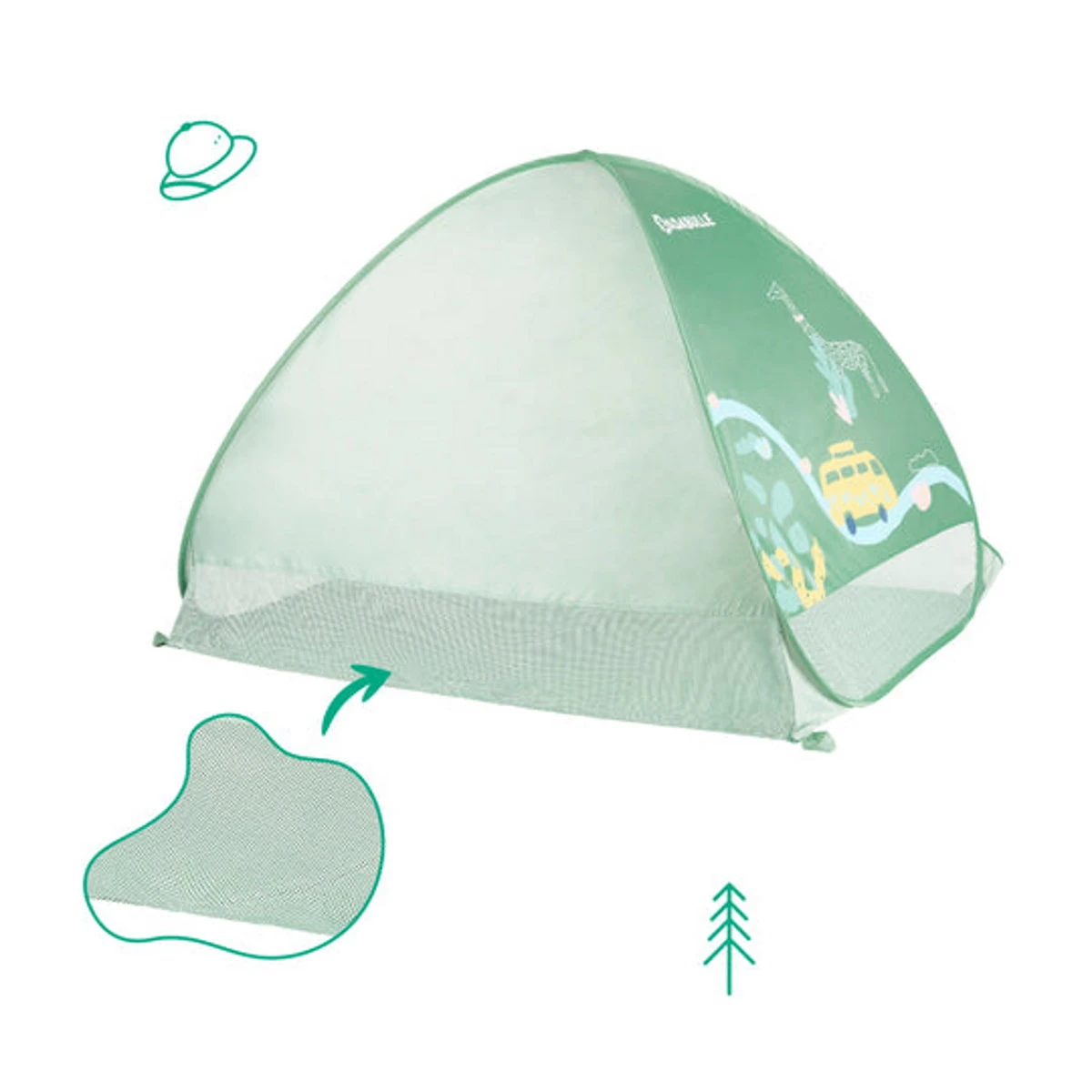 Badabulle Green Anti-UV Tent B038205 Badabulle Green Anti-UV Tent B038205 -babybenodigdheden badabulle green anti uv tent b038205 2