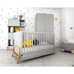 Bellamy Lotta Grey Babykamer: Ledikant/Juniorbed En Commode Met 6 Lades -babybenodigdheden bellamy lotta grey babykamer 2 4
