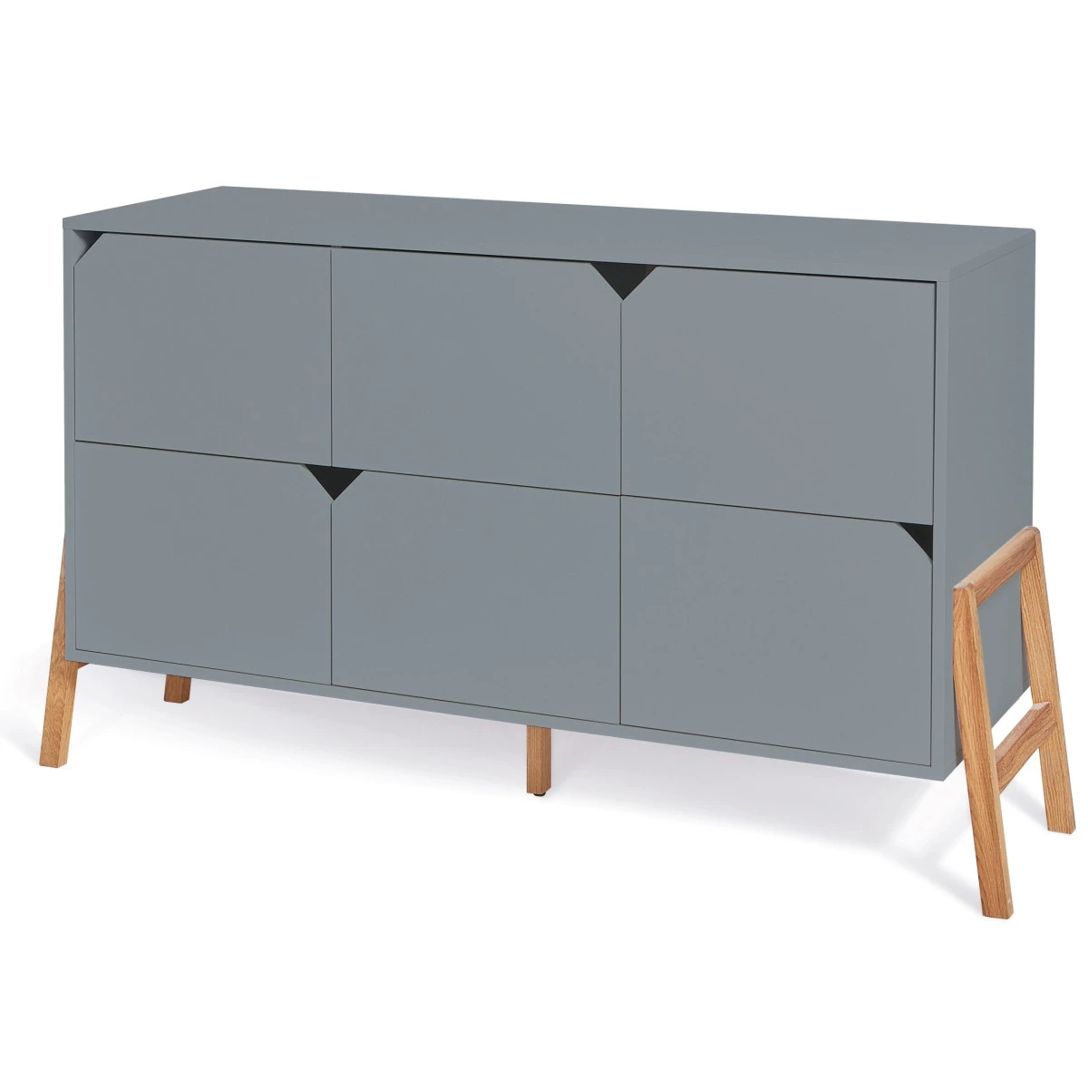 Bellamy Lotta Grey Commode met 6 Lades LOSZKO6S Bellamy Lotta Grey Commode Met 6 Lades LOSZKO6S -babybenodigdheden bellamy lotta grey commode met 6 lades loszko6s 2