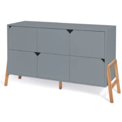Bellamy Lotta Grey Babykamer: Ledikant/Juniorbed, Commode Met 6 Lades En 2-Deurskast -babybenodigdheden bellamy lotta grey commode met 6 lades loszko6s 2 2