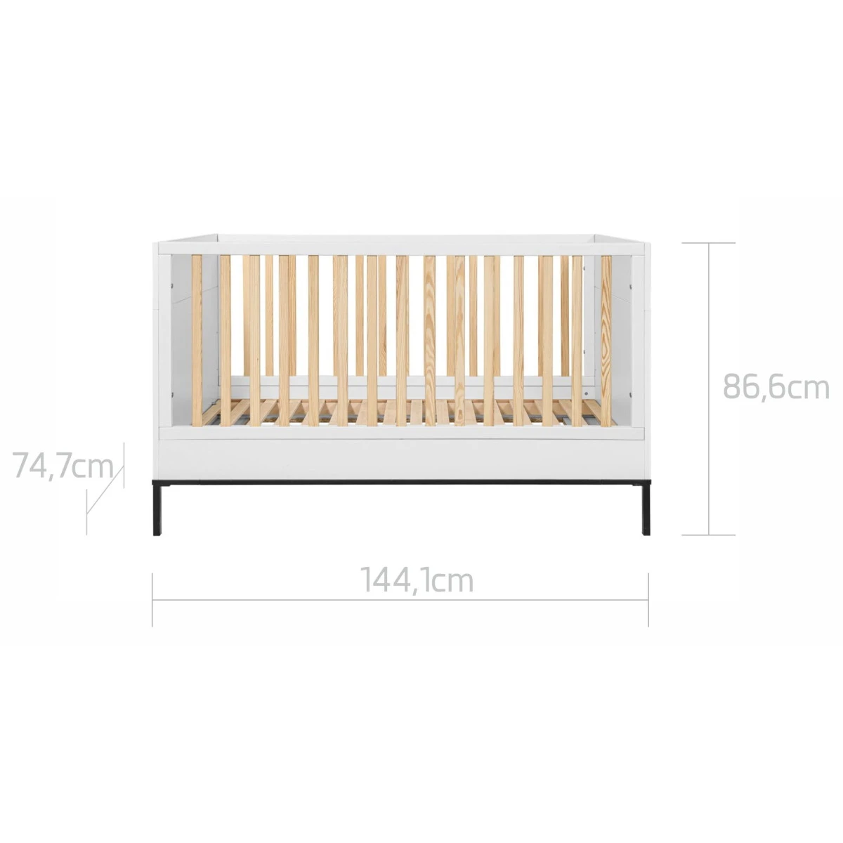 Bellamy Lumi White 70 X 140 Cm Ledikant/Juniorbed LUBILO70 -babybenodigdheden