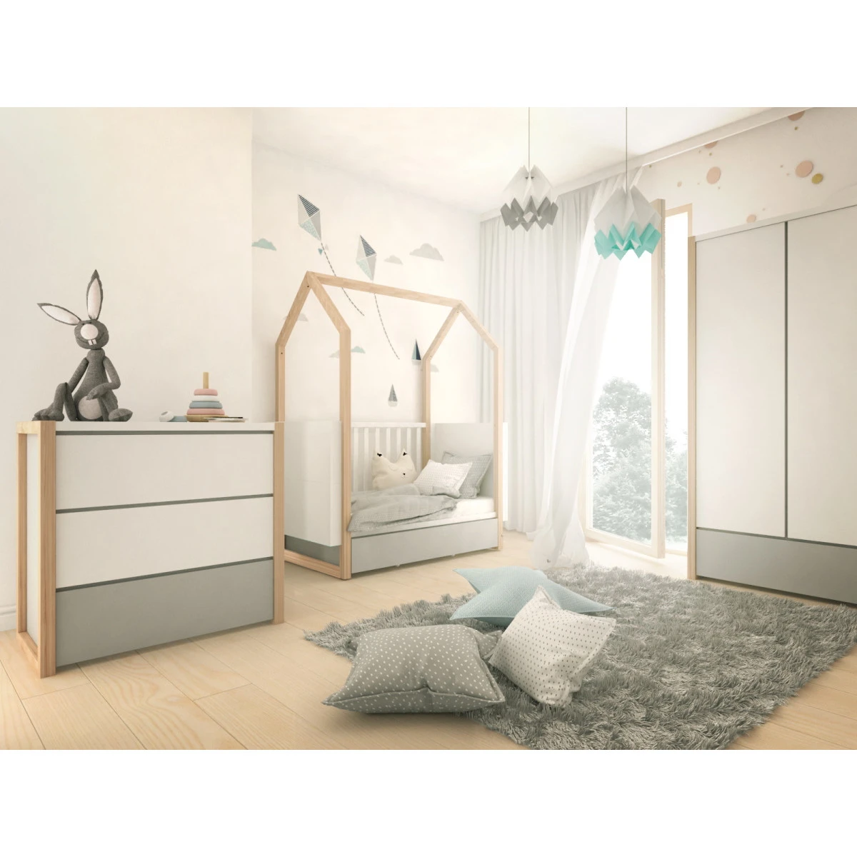 Bellamy Pinette Babykamer: Ledikant/Juniorbed, Commode en 2-Deurskast Bellamy Pinette Babykamer: Ledikant/Juniorbed, Commode En 2-Deurskast -babybenodigdheden bellamy pinette babykamer 08 1