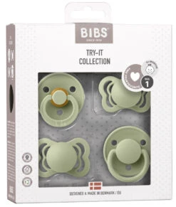 Bibs Try-it Sage 0-6 Mnd 4 Stuks Fopspenen 91343 -babybenodigdheden bibs try it sage size 1 4 stuks fopspenen 91343 2