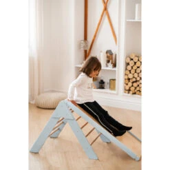 Luna Toys Blauw Houten Klimrek Met Glijbaan LU-36967 -babybenodigdheden blue 3