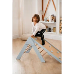 Luna Toys Blauw Houten Klimrek Met Glijbaan LU-36967 -babybenodigdheden blue 7