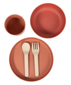 Bo Jungle B-Dinner Terracotta 5-delige Biologische Dinerset B551030 -babybenodigdheden bo jungle b dinner terracotta 5 delige biologische dinerset b551030.2