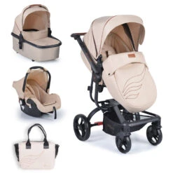 Cangaroo Ellada Beige 3-in-1 Combi Kinderwagen Incl. Autostoel -babybenodigdheden cangaroo ellada beige 3 in 1 kinderwagen incl. autostoel 17