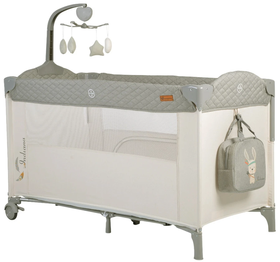Cangaroo Indiana Grey Campingbed Cangaroo Indiana Grey Campingbed -babybenodigdheden cangaroo indiana grey campingbed 1