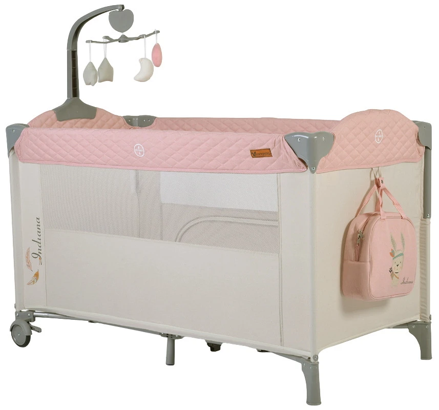 Cangaroo Indiana Pink Campingbed Cangaroo Indiana Pink Campingbed -babybenodigdheden cangaroo indiana pink campingbed 1