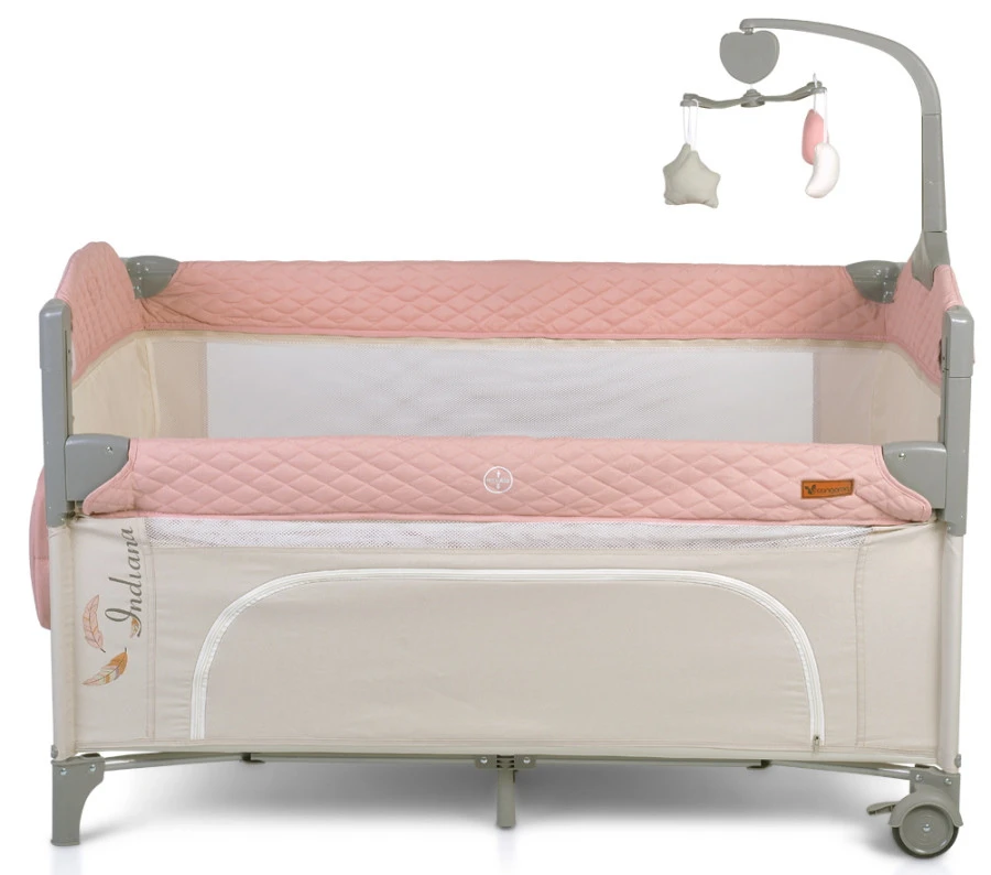 Cangaroo Indiana Pink Campingbed Cangaroo Indiana Pink Campingbed -babybenodigdheden cangaroo indiana pink campingbed 3