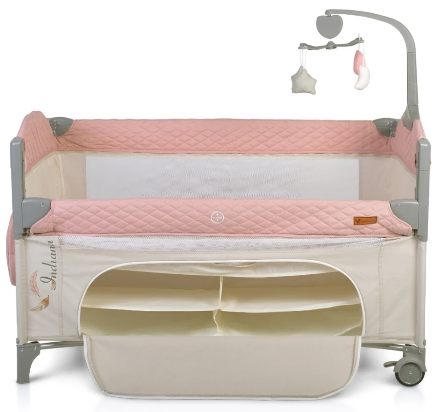 Cangaroo Indiana Pink Campingbed Cangaroo Indiana Pink Campingbed -babybenodigdheden cangaroo indiana pink campingbed 4