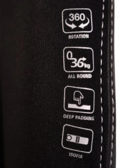 Cangaroo Pilot Light Grey Leather SPS Isofix 360° 0-36 Kg Autostoel Met Zonnekap -babybenodigdheden cangaroo pilot light grey leather sps isofix 360 0 36 kg autostoel met zonnekap 16