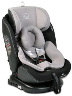 Cangaroo Pilot Light Grey Leather SPS Isofix 360° 0-36 Kg Autostoel Met Zonnekap -babybenodigdheden cangaroo pilot light grey leather sps isofix 360 0 36 kg autostoel met zonnekap 2 1