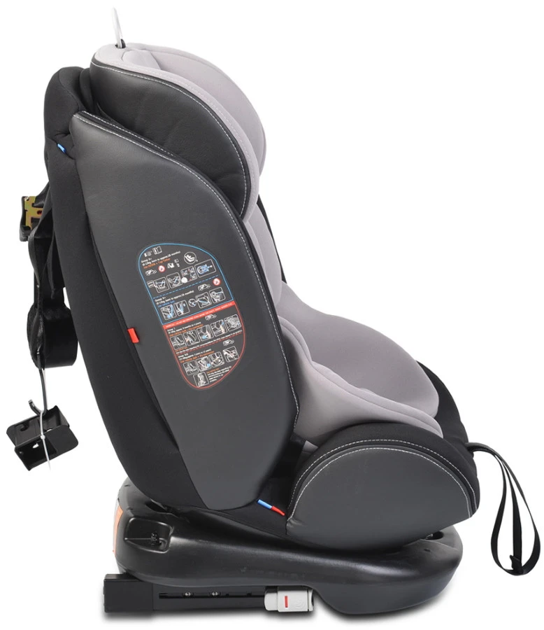 Cangaroo Pilot Light Grey Leather SPS Isofix 360° 0-36 Kg Autostoel Met Zonnekap -babybenodigdheden cangaroo pilot light grey leather sps isofix 360 0 36 kg autostoel met zonnekap 3 2