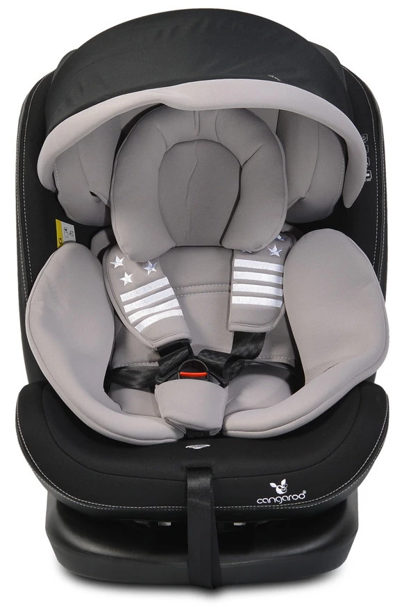 Cangaroo Pilot Light Grey Leather SPS Isofix 360° 0-36 Kg Autostoel Met Zonnekap -babybenodigdheden cangaroo pilot light grey leather sps isofix 360 0 36 kg autostoel met zonnekap 5 3