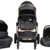 Cangaroo Polly Black 3-in-1 Combi Kinderwagen Incl. Autostoel -babybenodigdheden cangaroo polly black 3 in 1 combi kinderwagen incl. autostoel