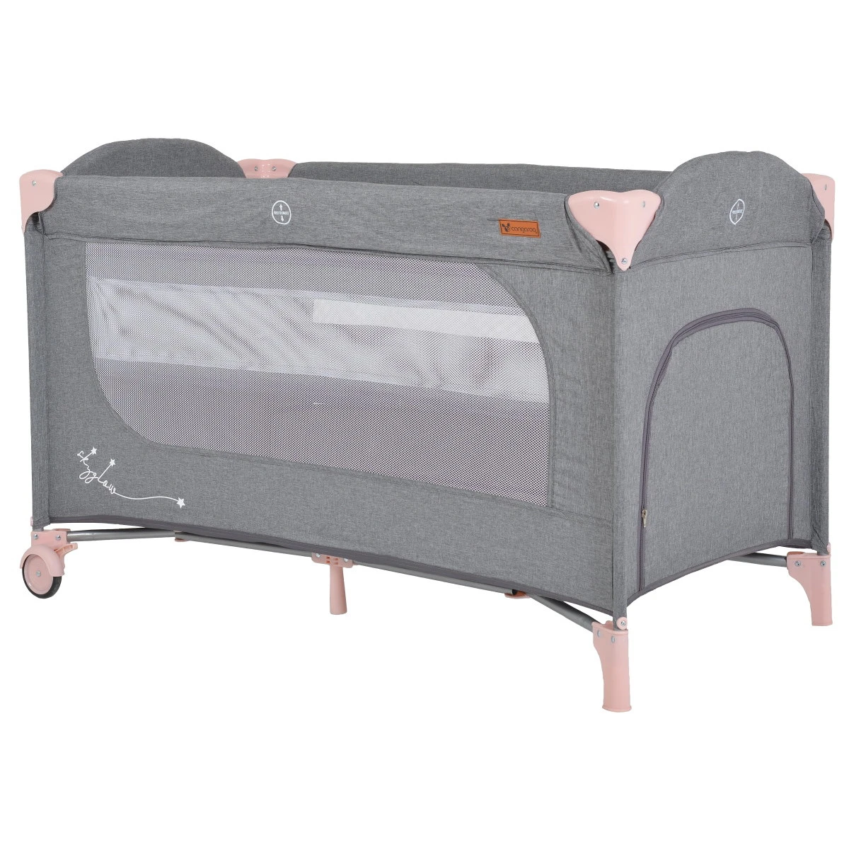 Cangaroo Skyglow 2 Pink Campingbed incl. Bodemverhoger Cangaroo Skyglow 2 Pink Campingbed Incl. Bodemverhoger -babybenodigdheden cangaroo skyglow 2 pink campingbed 1