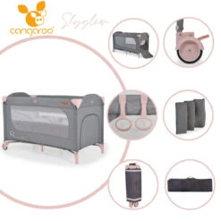 Cangaroo Skyglow 2 Pink Campingbed Incl. Bodemverhoger 11 Cangaroo Skyglow 2 Pink Campingbed Incl. Bodemverhoger -babybenodigdheden cangaroo skyglow 2 pink campingbed 10