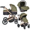 Cangaroo Thira Green 3-in-1 Combi Kinderwagen Incl. Autostoel -babybenodigdheden cangaroo thira green 3 in 1 combi kinderwagen 1